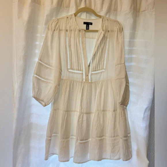 Aqua White Ruffled Tiered Sundress - Picture 4 of 6